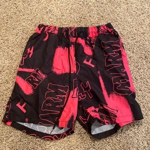 Pink and black shorts